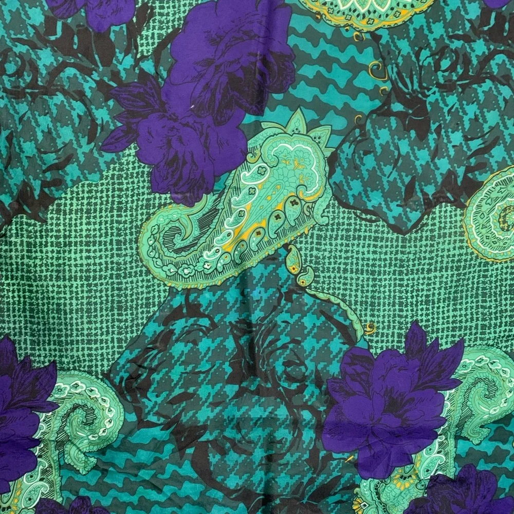 Vintage Christian Dior Floral Paisley Silk Scarf